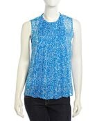 Diane von Furstenberg Israel Sleeveless Accordion-Pleated Blouse - Lyst