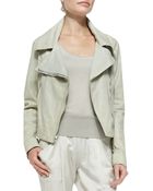 Donna Karan New York Asymmetric-Zip Leather Jacket - Lyst