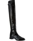 Stuart Weitzman Fifo Patent Panelled Thigh Boots - Lyst