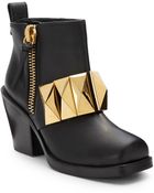Giuseppe Zanotti Square Toe Leather Ankle Boots - Lyst