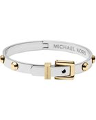 Michael Kors Studded Two-Tone Buckle Bangle - Lyst