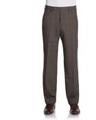 Saks Fifth Avenue Black Label Window Pane Wool Pants - Lyst