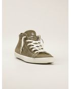 Leather Crown Perforated Hi-Top Trainer - Lyst