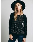 Free People Womens Fp New Romantics Heavy Metal Top - Lyst