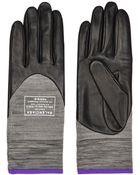 Balenciaga Leather And Stretch-Knit Gloves - Lyst