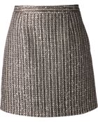 Saint Laurent Woven Mini Skirt - Lyst