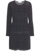 Vanessa Bruno Athé Bine Embroidered Silk-Crepe Dress - Lyst