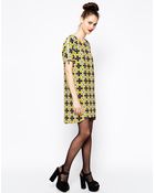 Love Moschino Short Sleeve Shift Dress in Floral Print - Lyst