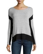 Red Haute Long-Sleeve Colorblock Sweater - Lyst