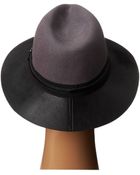 Vince Camuto Faux Leather Brimmed Panama - Lyst