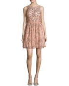 Aidan Mattox Lace Beaded Party Dress - Lyst