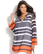 Michael Kors Michael Plus Size Striped Tunic - Lyst