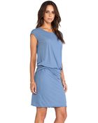 James Perse Twisted Belt Dress - Lyst