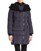 Mackage Knit & Leather-Trim Puffer Jacket - Lyst