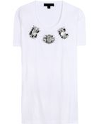 Burberry Prorsum Embellished Cotton T-Shirt - Lyst