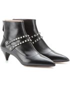 Miu Miu Studded Leather Ankle Boots - Lyst