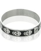 Alexander McQueen Small Enamel Skull Bangle - Lyst