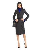 Oscar de la Renta Pinstripe Flannel Coatdress - Lyst