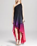 Halston Heritage Gown - One Shoulder Ombré Print Drape - Lyst