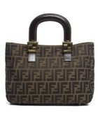 Fendi Pre-owned Brown Zucca Medium Top Handle Bag - Lyst