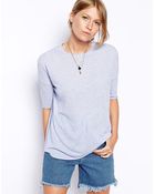 Asos Top With Curved Hem In Neppy - Lyst