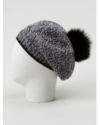 Moncler Fur Pom Pom Hat - Lyst