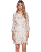 Anna Sui Deco Embroidered Mesh Mini Dress - Lyst