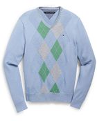 Tommy Hilfiger Argyle V Neck Sweater - Lyst