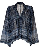 Donna Karan New York Stretch Silk Printed Top - Lyst