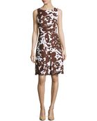 Michael Kors Blossom Printed Sleeveless Pleated A-Line Dress - Lyst