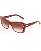 Nina Ricci Square Terracota Sunglasses Red - Lyst