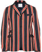 Sacai Woven And Knitted Cotton And Linen-Blend Blazer - Lyst
