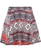 River Island Red Aztec Puff Print Skater Skirt - Lyst