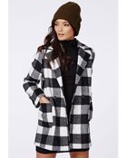 Missguided Lily Lumberjack Coat Black Check - Lyst