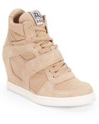 Ash Suede & Canvas Wedge High-Top Sneakers - Lyst