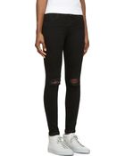 J Brand Black Skinny Distressed Jeans - Lyst