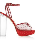 Charlotte Olympia Marilyn Embellished Printed Vinyl And Satin Sandals - Lyst