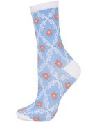 Topshop Floral Scroll Print Ankle Socks - Lyst