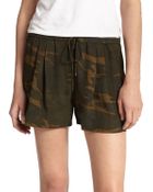 Haute Hippie Silk Camouflage-Print Shorts - Lyst