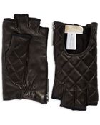 Michael Kors Quilted Leather Fingerless Gloves - Lyst