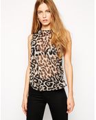 AX Paris Sleeveless Top In Animal - Lyst