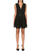 Maje Giratoire Pleated Dress With Lace - Lyst