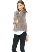 Ramy Brook Fur & Leather Vest - Black/Black - Lyst