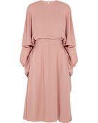 Valentino Cape-Back Silk Dress - Lyst