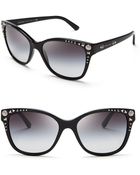 Versace Studded Wayfarer Sunglasses - Lyst