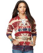 Denim & Supply Ralph Lauren Shawl-Collar Geometric-Print Cardigan - Lyst