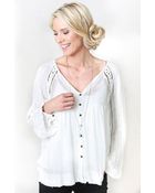Free People White Lie Top - Lyst