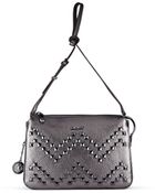 DKNY Tumbled Leather Studded Crossbody - Lyst
