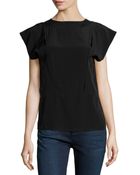 Philosophy di Alberta Ferretti Seamed Ruffled-Back Blouse - Lyst