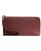 Coach Bleecker L-Zip Wallet In Pebbled Leather - Lyst